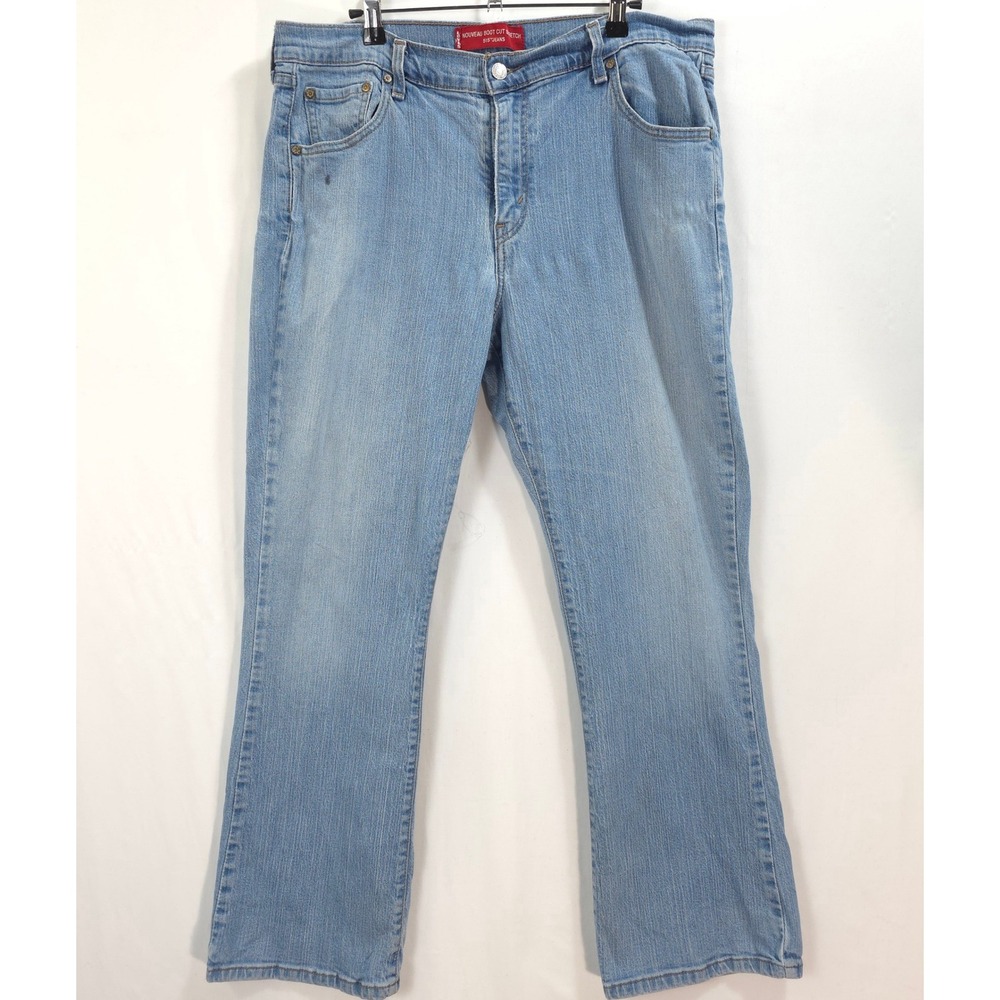 Levi's 515 Nouveau Bootcut Jeans Womens 16 Short Stretch Light Wash Y2K Retro